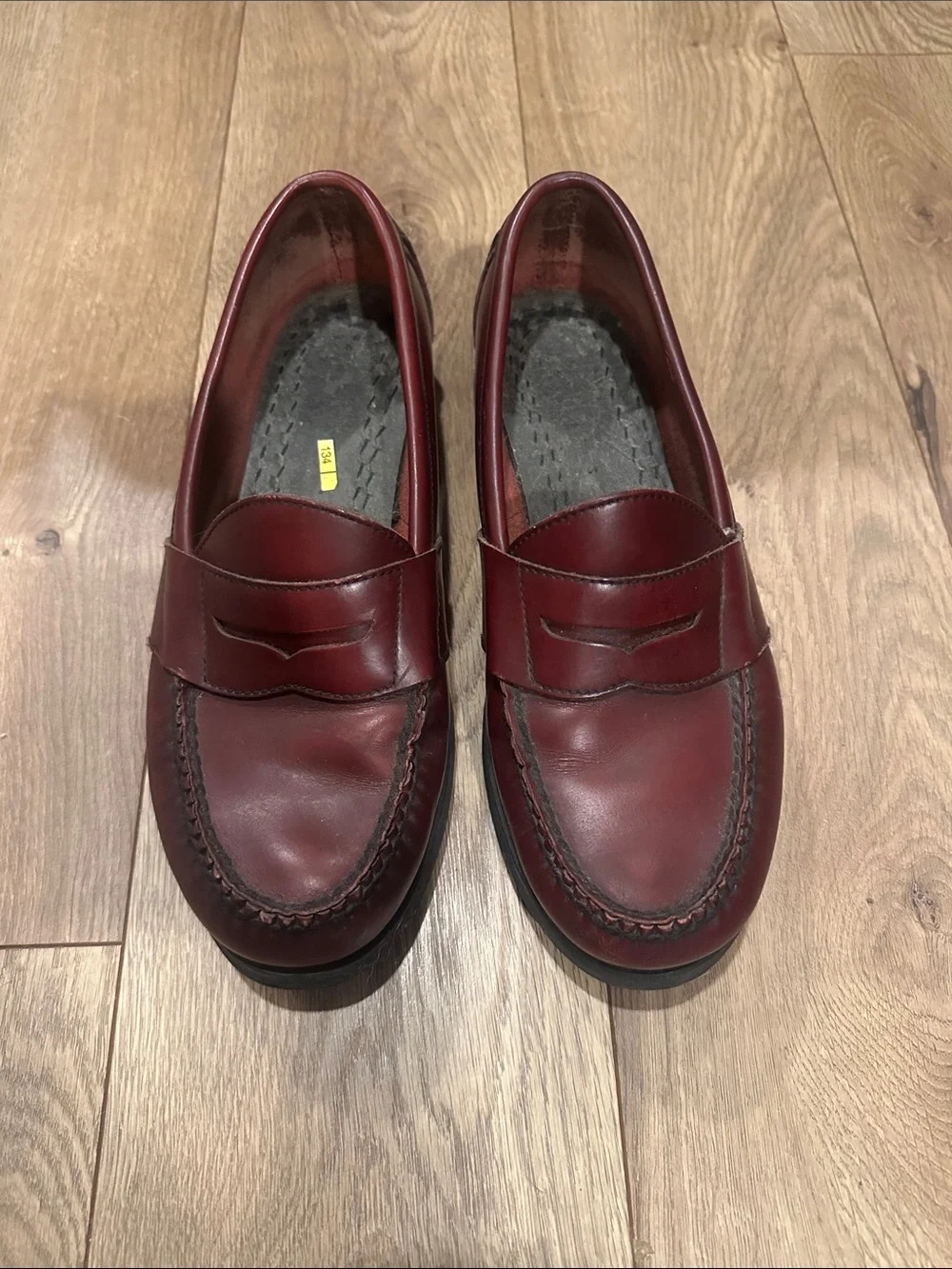 Men's Burgundy Leather Slip-On Loafers